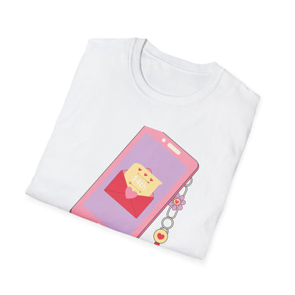 Sweet 'Call Me' Valentine's Day T-Shirt | Retro Love Letter Phone Tee | Adorable Romantic Gift for Her & Him