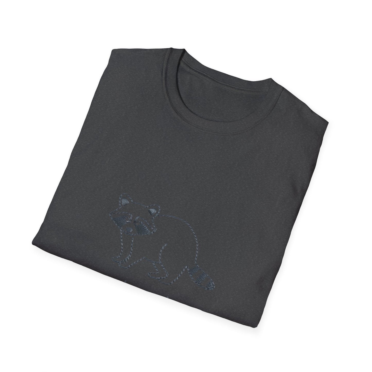 Hilarious Raccoon 'Snack Mode On' T-Shirt | Comfy Foodie Animal Tee | Unique Embroidered Look Gift for Snack Lovers