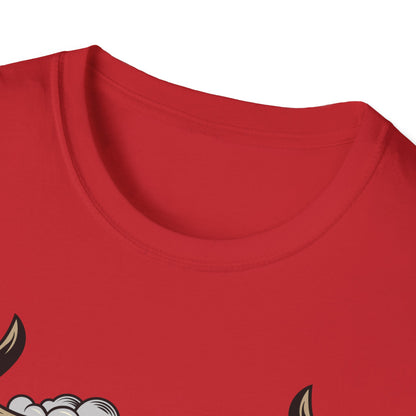 Fierce Red Bull Tattoo Machine T-Shirt | Bold Ink Art Graphic Tee | Edgy & Powerful Apparel Gift