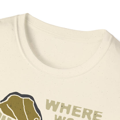 Expressive 'Where Words Fail Music Speaks' T-Shirt - Vintage Gramophone Design for Soulful Music Lovers