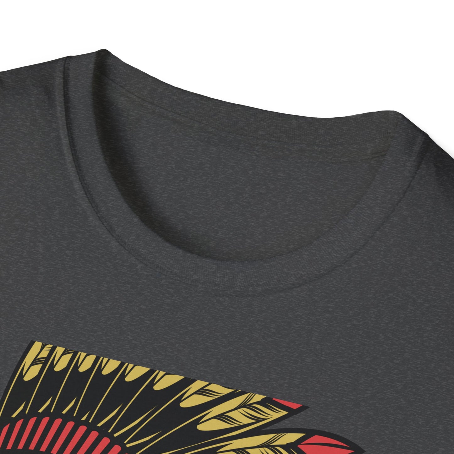 Bold Indigenous Warrior Chief T-Shirt | Majestic Feather Headdress & Tomahawks Tee | Powerful Cultural Design Gift