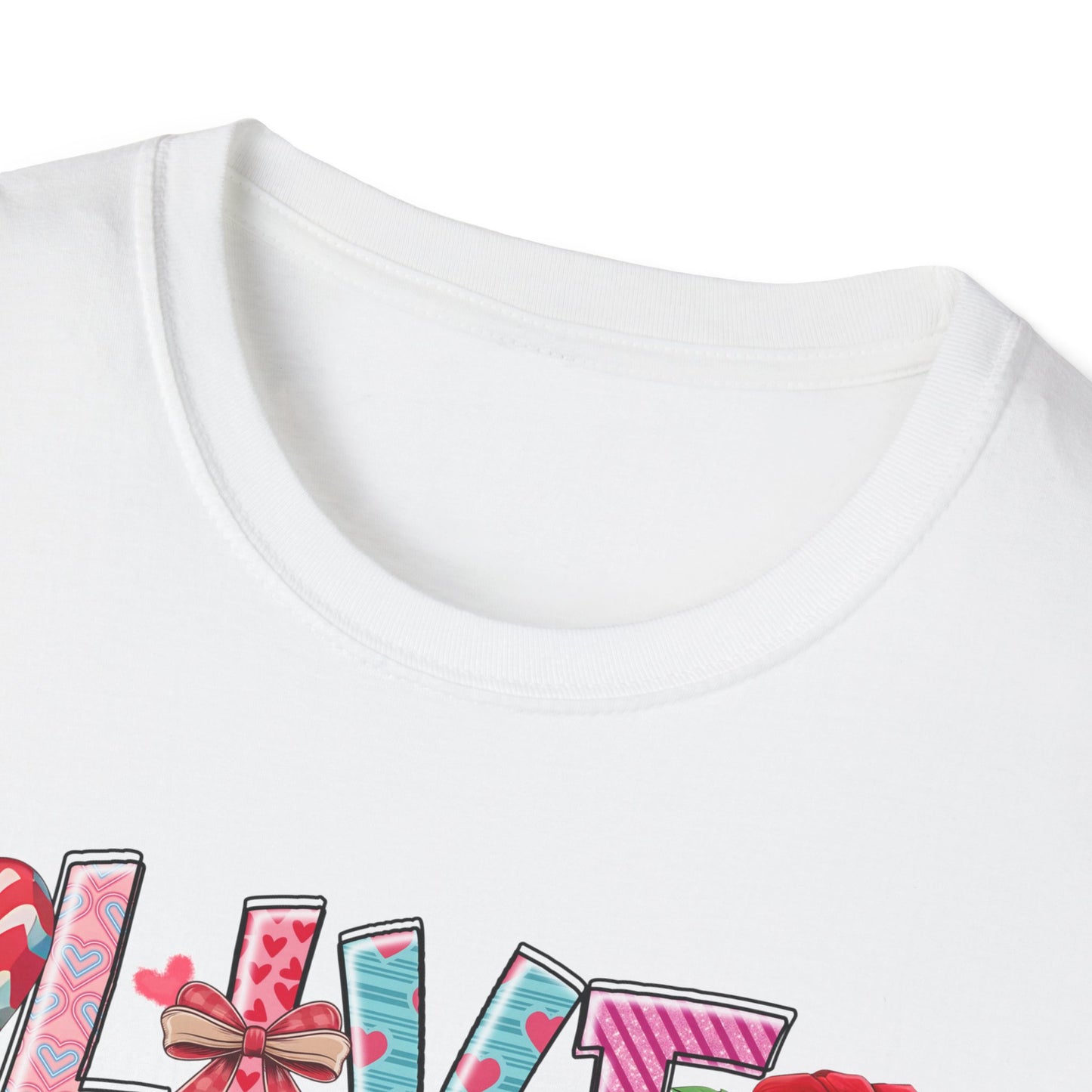 Ultimate Live Laugh Love T-Shirt | Charming Valentine's Gnome & Rose Heart Tee | Expressive Gift for Her