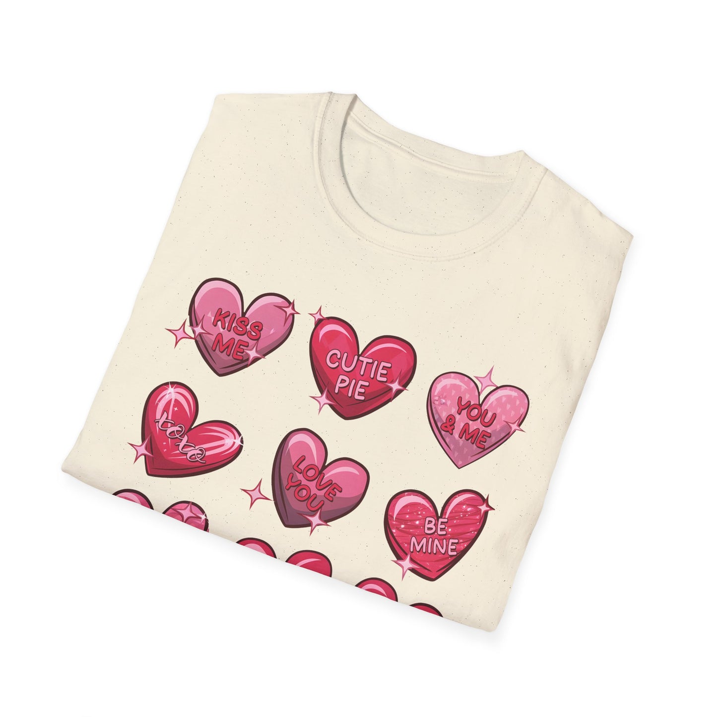 Charming Sweetheart Candy Hearts T-Shirt | Iconic Valentine's Day Love Messages Tee for Couples & Friends