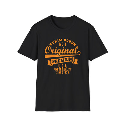 Authentic Vintage Denim Goods No.1 Original T-Shirt - Premium USA Quality Tee Since 1979