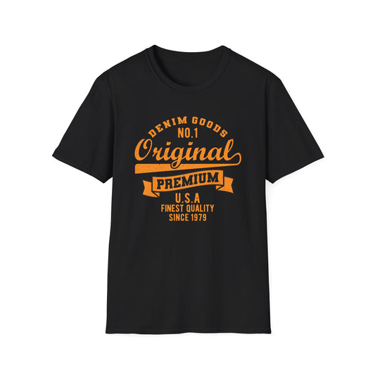 Authentic Vintage Denim Goods No.1 Original T-Shirt - Premium USA Quality Tee Since 1979