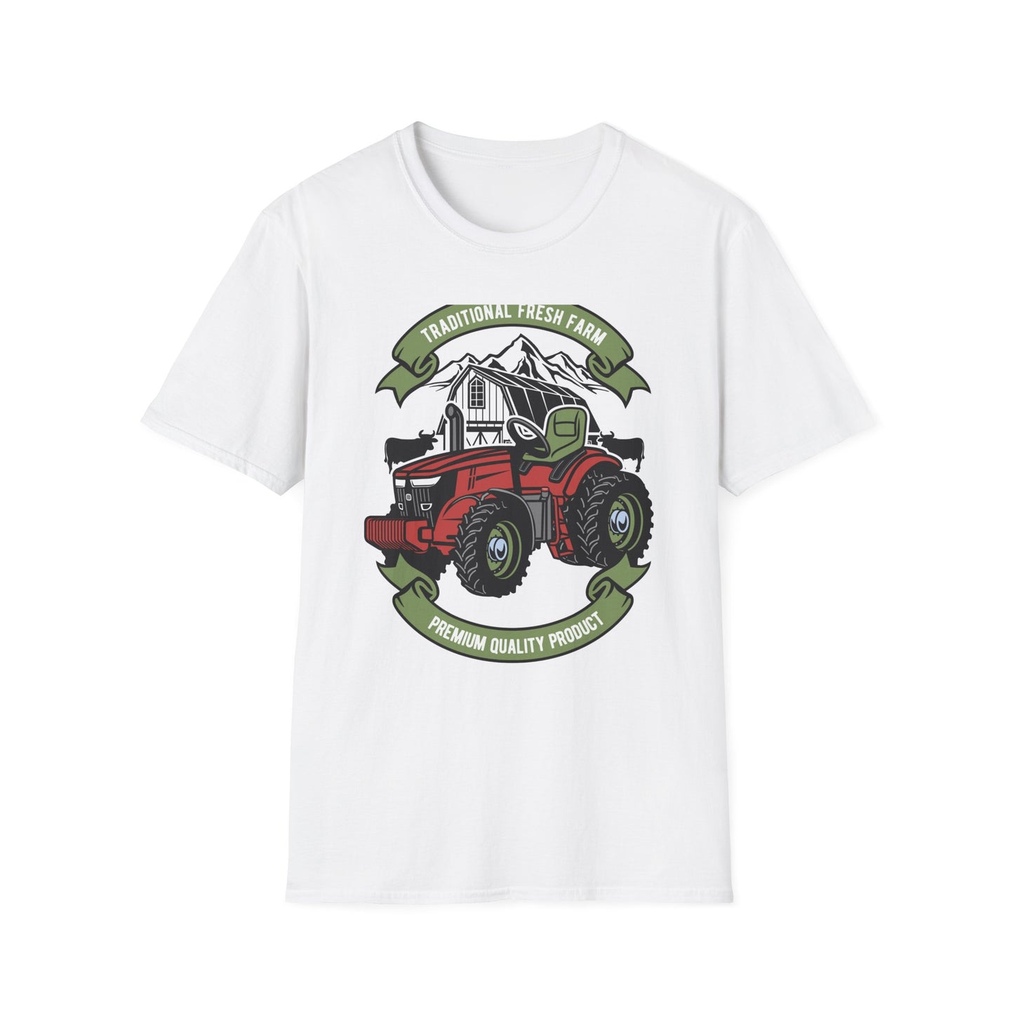 Classic Red Tractor Farm T-Shirt | Traditional Fresh Agriculture Tee | Premium Country Life & Farmer Gift