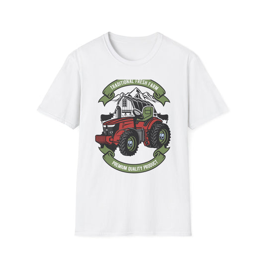 Classic Red Tractor Farm T-Shirt | Traditional Fresh Agriculture Tee | Premium Country Life & Farmer Gift