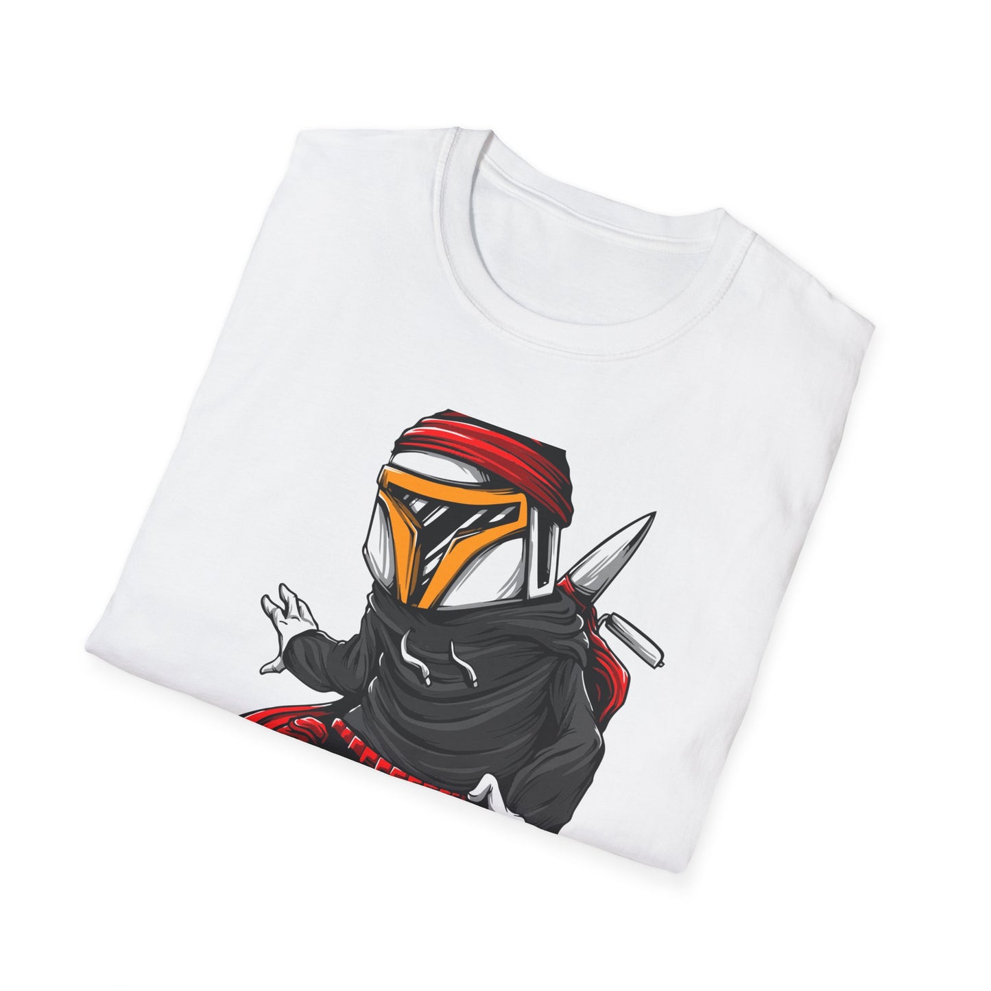 Epic Urban Mandalorian Graffiti Artist T-Shirt | Unique Sci-Fi Street Art Tee | Cool Bounty Hunter Fan Gift