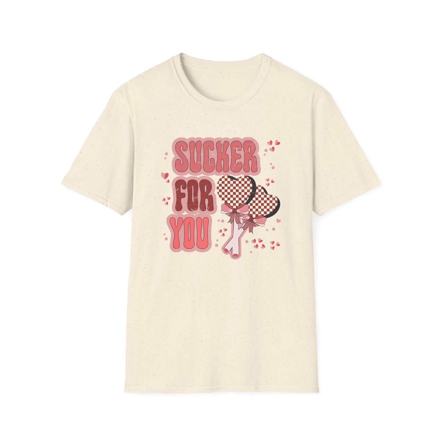 Sweet Sucker For You T-Shirt | Retro Checkered Heart Lollipops | Valentine's Day Love Gift | Adorable & Trendy Romantic Tee