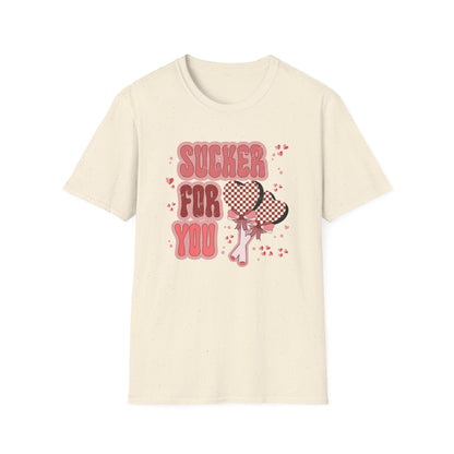Sweet Sucker For You T-Shirt | Retro Checkered Heart Lollipops | Valentine's Day Love Gift | Adorable & Trendy Romantic Tee