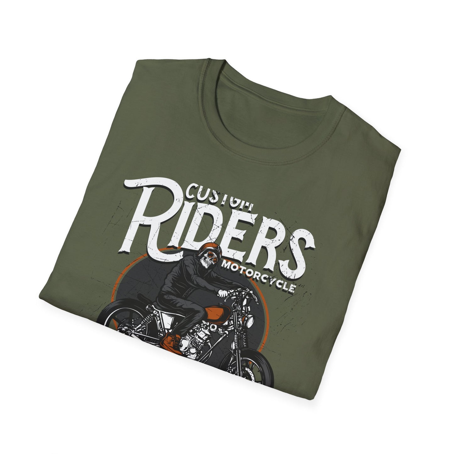 Epic Custom Riders T-Shirt - Skull Biker Motorcycle Tee - Vintage Distressed Grunge Apparel for Men & Women