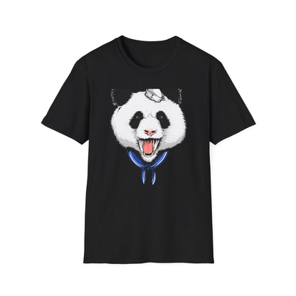 Fierce Sailor Panda T-Shirt | Unique Nautical Roaring Animal Graphic Tee for Bold Style