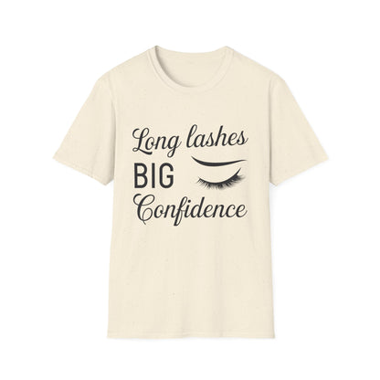 Empowering "Long Lashes Big Confidence" T-Shirt - Chic Beauty Lover Tee for Women | Stunning Lash Tech Gift