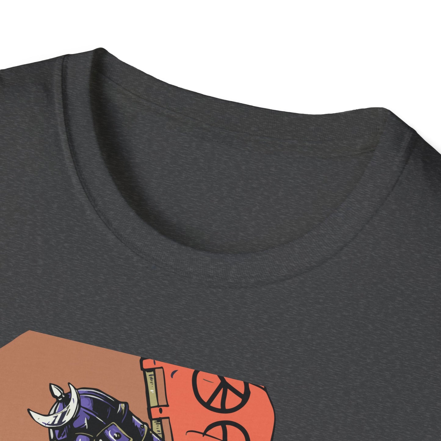Bold Samurai Skater T-Shirt | Epic Japanese Warrior on Skateboard with Peace Sign Graphic Tee