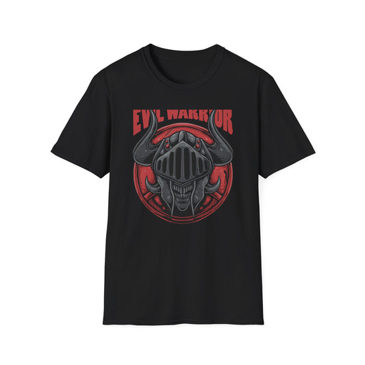 Epic Evil Warrior Horned Helmet T-Shirt | Menacing Dark Fantasy Skull Tee | Gamer Goth Apparel