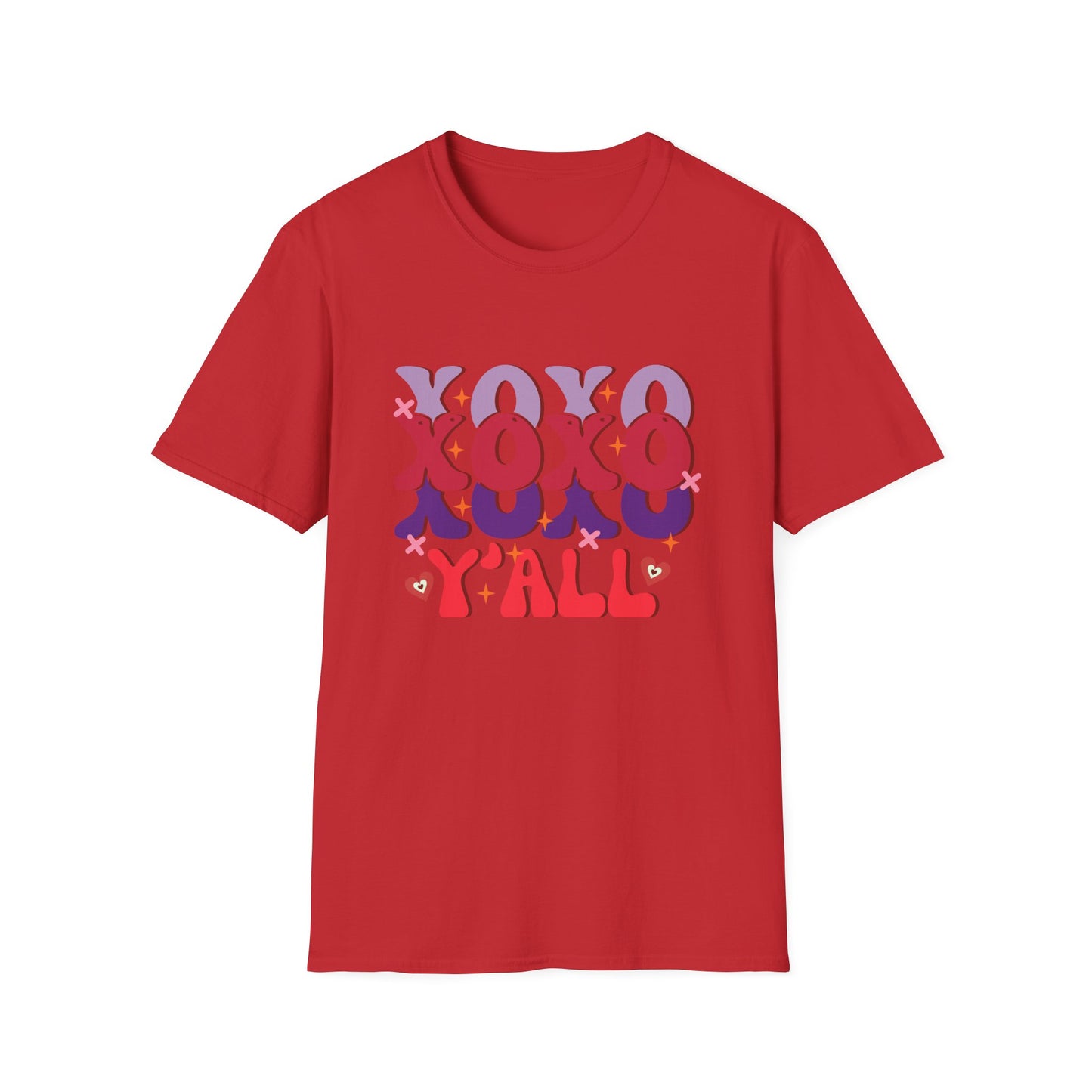 Groovy XOXO Y'all T-Shirt | Retro Valentine's Day Tee | Adorable Southern Love Graphic | Trendy Women's Gift