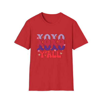 Groovy XOXO Y'all T-Shirt | Retro Valentine's Day Tee | Adorable Southern Love Graphic | Trendy Women's Gift