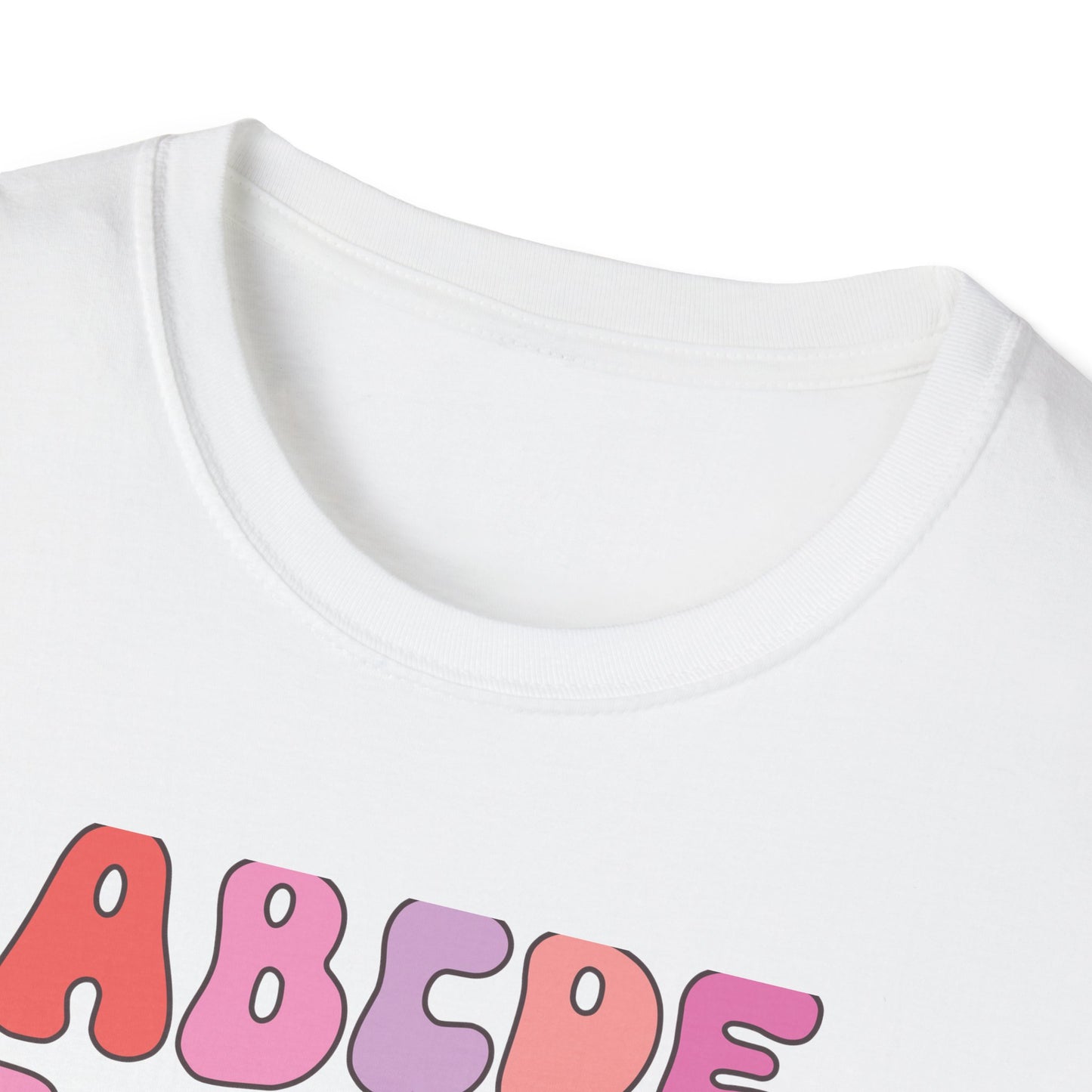 Vibrant Groovy Alphabet T-Shirt | Cute Heart Letter Retro Aesthetic Tee | Fun Teacher & Valentine's Day Gift