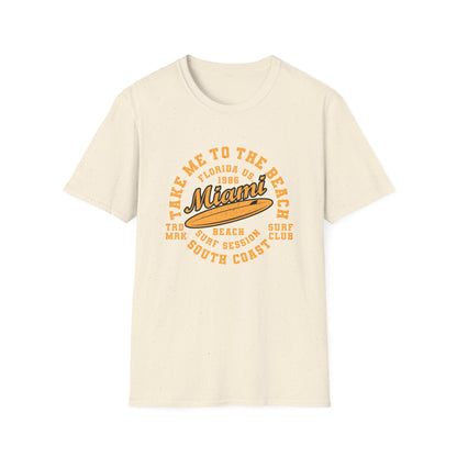 Vintage Miami Beach Surf T-Shirt | Retro Florida South Coast Vibe | Essential Summer Vacation & Surf Club Tee