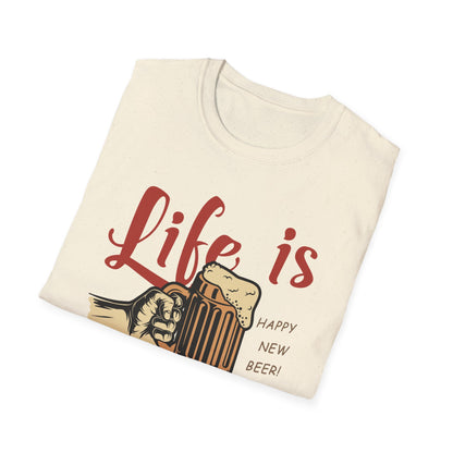 Life is BREWTIFUL Beer Lover T-Shirt - Funny Craft Beer Graphic Tee for Men & Women | Happy New Beer Gift