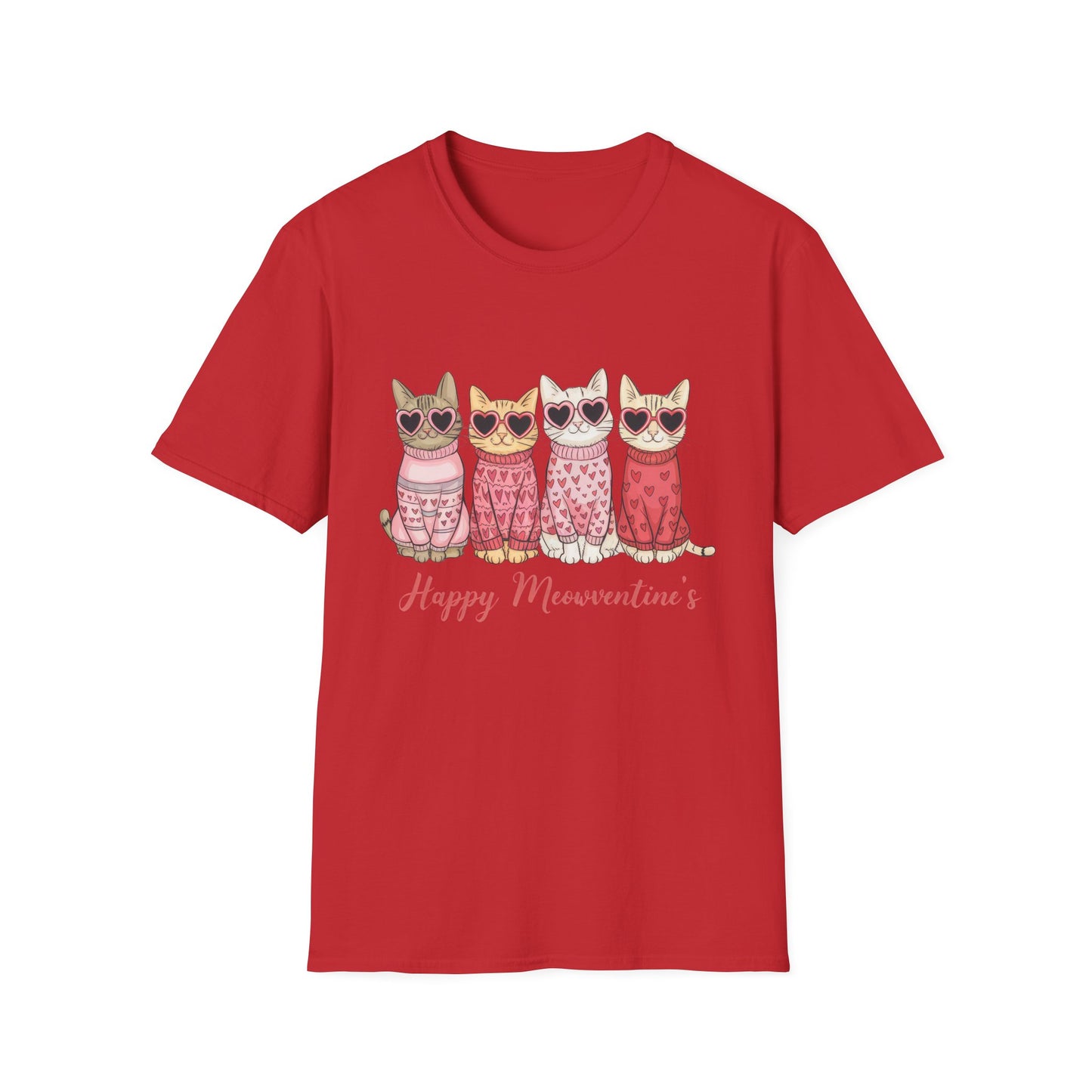 Purrfect Happy Meowwventine's T-Shirt | Adorable Cats with Heart Sunglasses | Unique Valentine's Day Gift for Cat Lovers