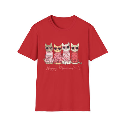 Purrfect Happy Meowwventine's T-Shirt | Adorable Cats with Heart Sunglasses | Unique Valentine's Day Gift for Cat Lovers