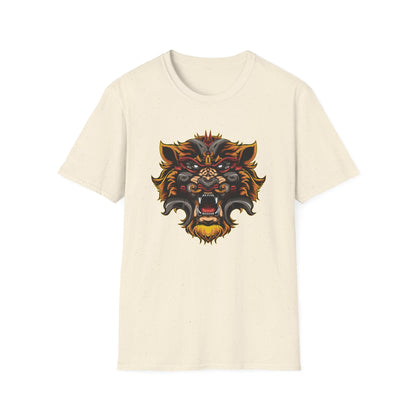Fierce Mythic Cyber Warrior T-Shirt: Epic Japanese Beast Graphic Tee | Unleash Power & Style for Gamers & Streetwear