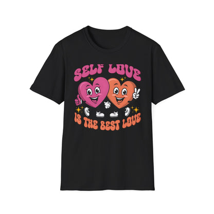Uplifting Self Love T-Shirt | Groovy Cartoon Hearts Tee | Positive Vibes & Retro Empowerment Apparel