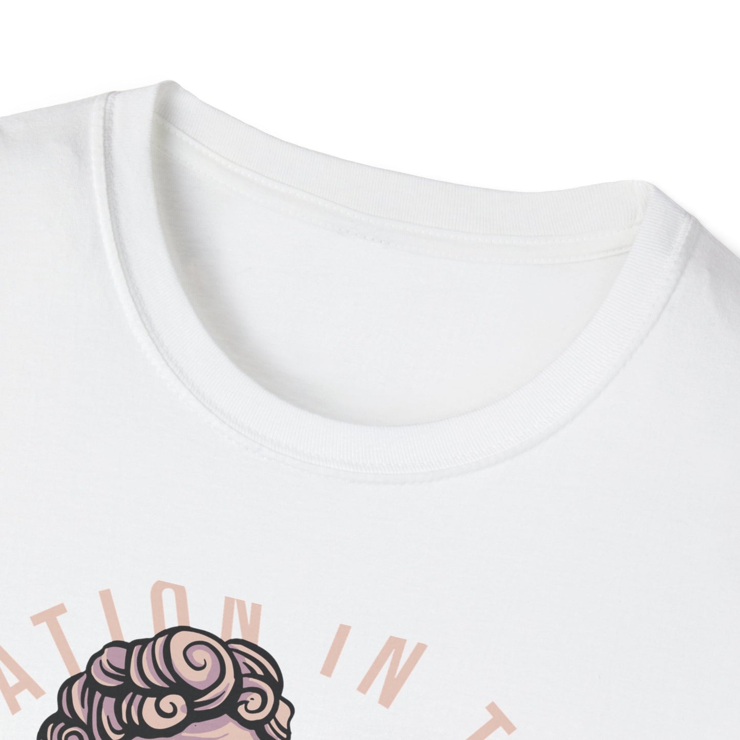 Captivating "Imagination in the Dark" Cherub T-Shirt - Aesthetic Blindfolded Angel Tee for Unique Style Seekers