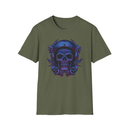 Epic Biker Skull T-Shirt | Mechanic Engine Design | Vintage Motorcycle Hot Rod Graphic Tee | Rebel Rider Gift