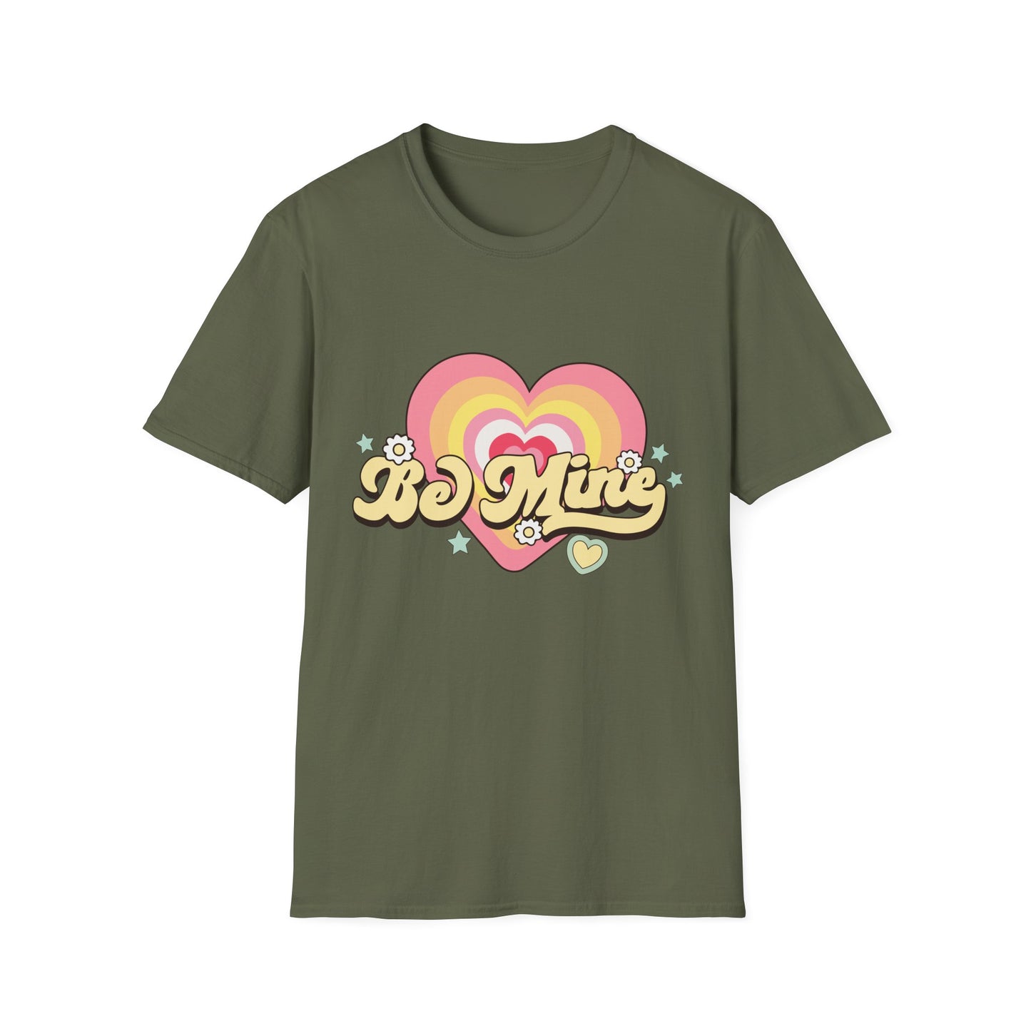 Groovy Be Mine Heart T-Shirt | Retro Pastel Valentine's Day Love Tee for Her | Adorable & Sweet Gift