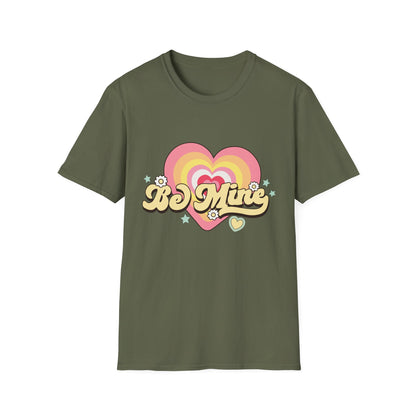 Groovy Be Mine Heart T-Shirt | Retro Pastel Valentine's Day Love Tee for Her | Adorable & Sweet Gift