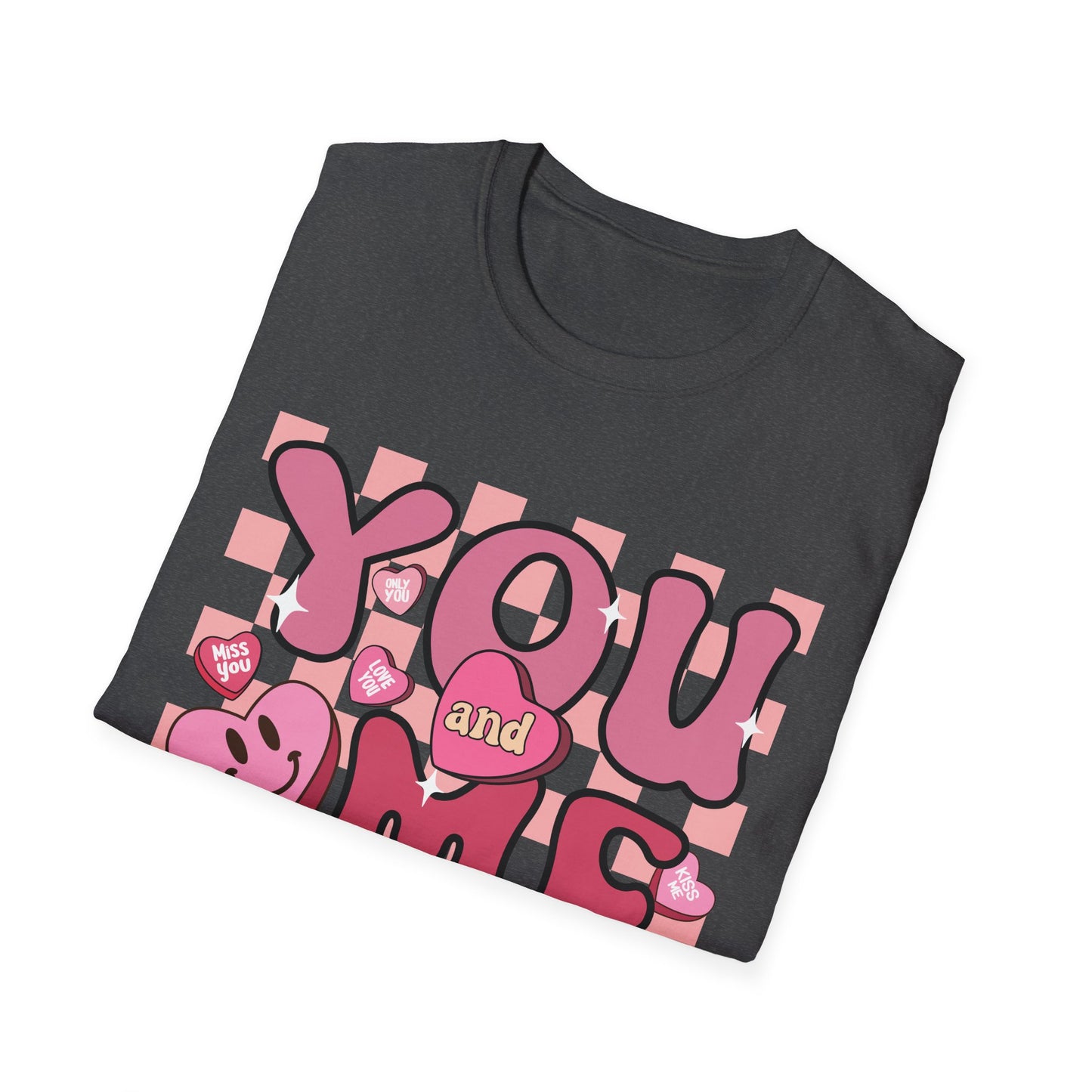 Sweet Retro YOU and ME T-Shirt - Groovy Valentine's Day Candy Heart Love Couple Tee