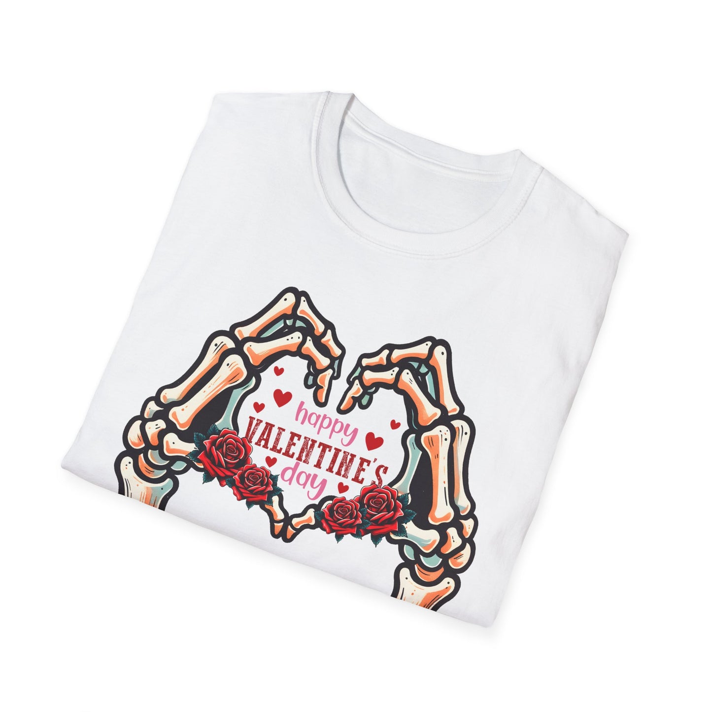 Romantic Skeleton Hands Heart T-Shirt | Till Death Do Us Part Valentine's Day Love Tee | Unique Rose Gift