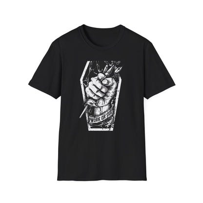 Unleash Creative Hustle: "Work or Die" Artist T-Shirt - Bold Grunge Art & Design Statement Tee