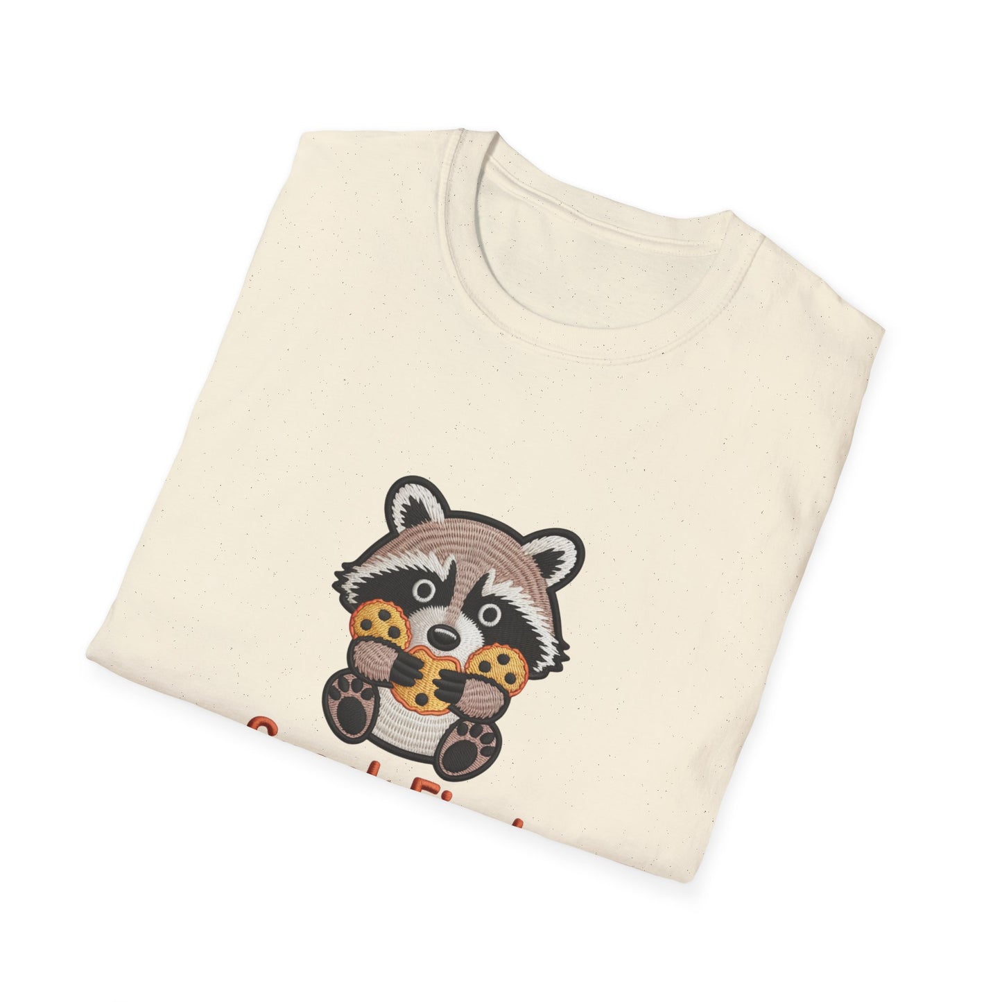 Irresistible "Snack First Mood Second" Raccoon T-Shirt | Cute Foodie Comfort Tee & Funny Gift
