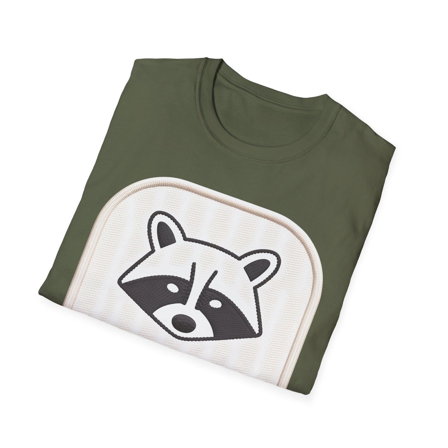 Hilarious "Snacks Required" Raccoon T-Shirt | Cute Embroidered Look Animal Lover Tee for Foodies & Casual Wear