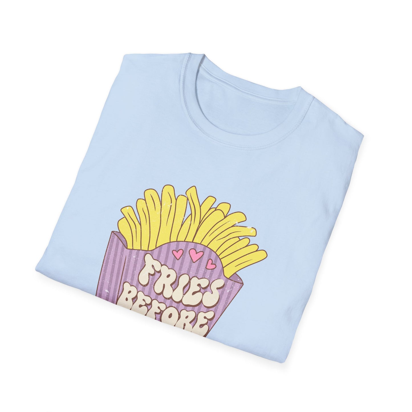 Hilarious "Fries Before Guys" T-Shirt | Trendy Retro Foodie Tee for Women, Bachelorette Parties & Best Friend Gifts