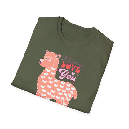 Sweet Llama Love You T-Shirt - Adorable Pink Llama Tee with Hearts & Stars - Perfect Valentine's Day Gift